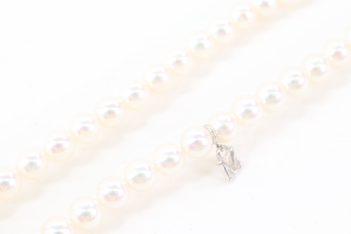 MIKIMOTO ミキモト 本真珠 パール ネックレス 留め具シルバー 約0.5mm珠 アクセサリー M刻印 SIL刻印 証明書付き 4562-Kの画像5