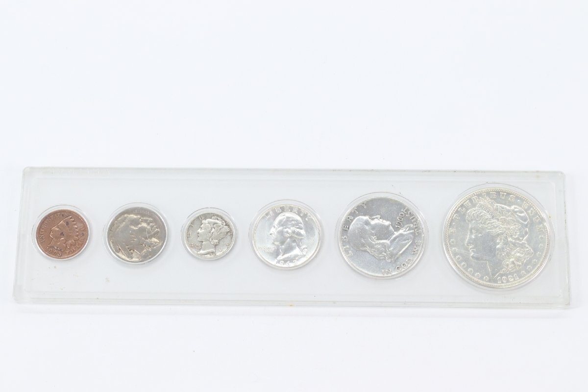 LIBERTY リバティコイン アメリカ 硬貨 6枚セット 1ドル 50セント 25セント 10セント 5セント 1セント 4568-Kの画像1
