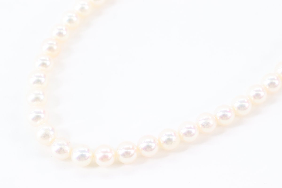 MIKIMOTO ミキモト 本真珠 パール ネックレス 留め具シルバー 約0.5mm珠 アクセサリー M刻印 SIL刻印 証明書付き 4562-Kの画像4