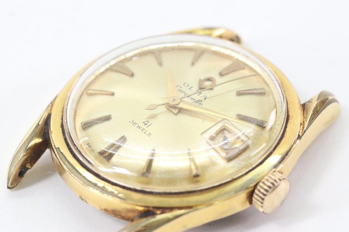 OLMA オルマ Caravelle カラベル 41石 自動巻き デイト ゴールドカラー メンズ 腕時計 フェイスのみ 4697-HAの画像7