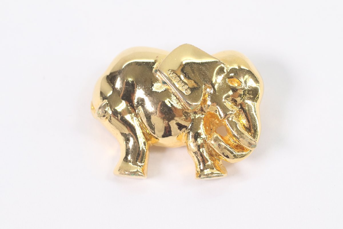 HERMES Hermes Elephant . Gold цвет булавка брошь значок аксессуары мелкие вещи 4873-B
