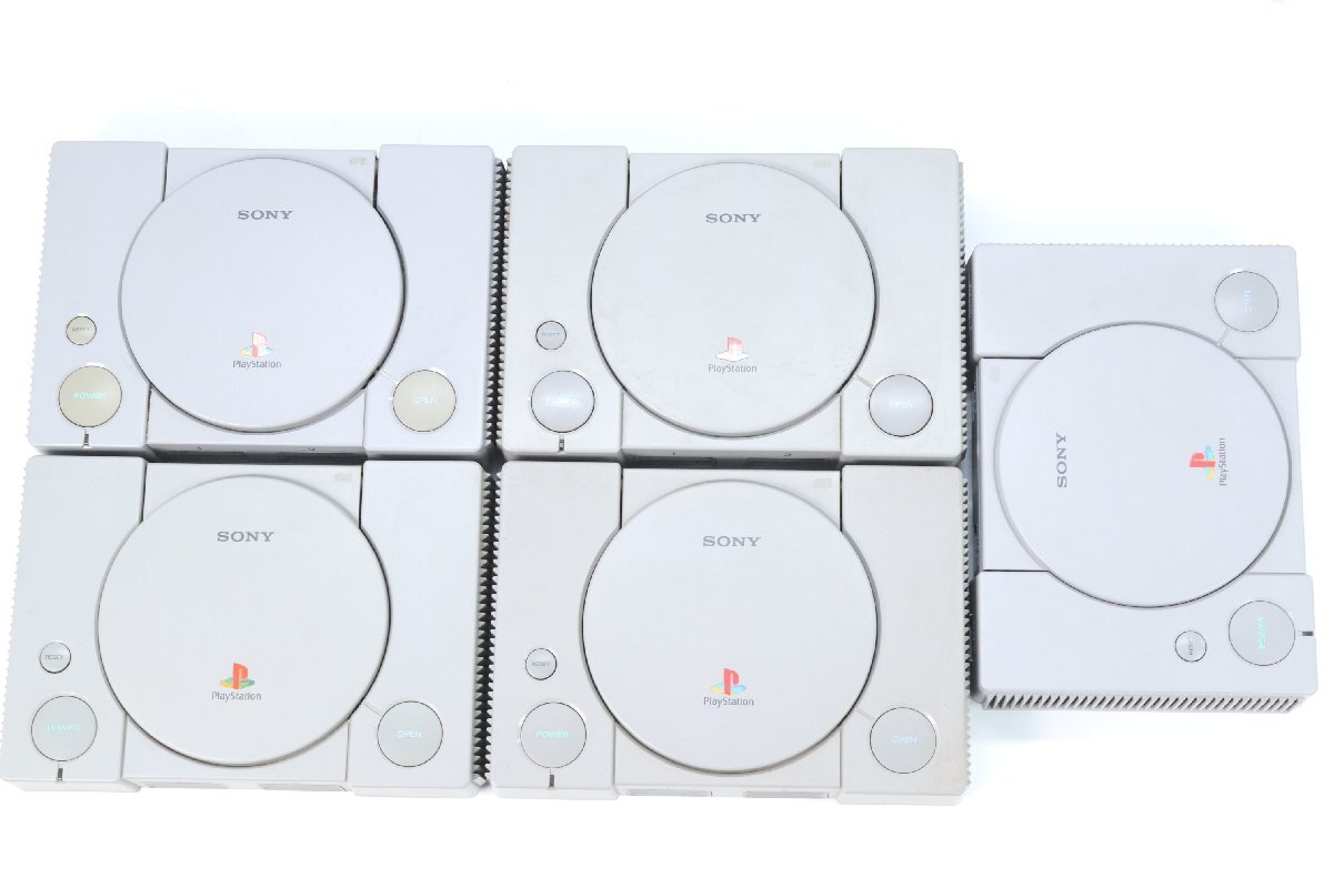 【動作未確認】 SONY PlayStation プレイステーション PS プレステ 本体 5台 カセット 12本 ゲーム機 現状品 ジャンク まとめ 4532-RK_画像3