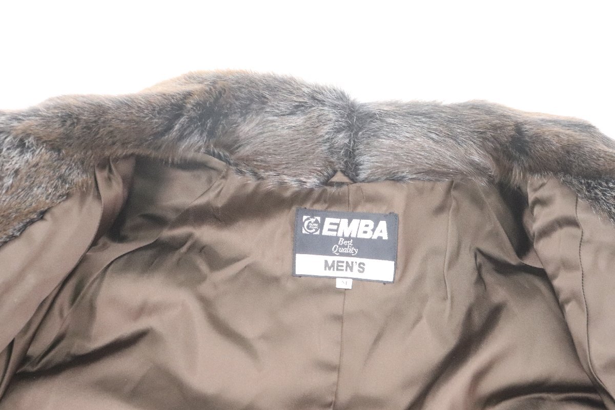 EMBA Enba MEN\'S мужской мех меховое пальто внешний двойной кнопка размер M оттенок коричневого мужчина 4720-NA