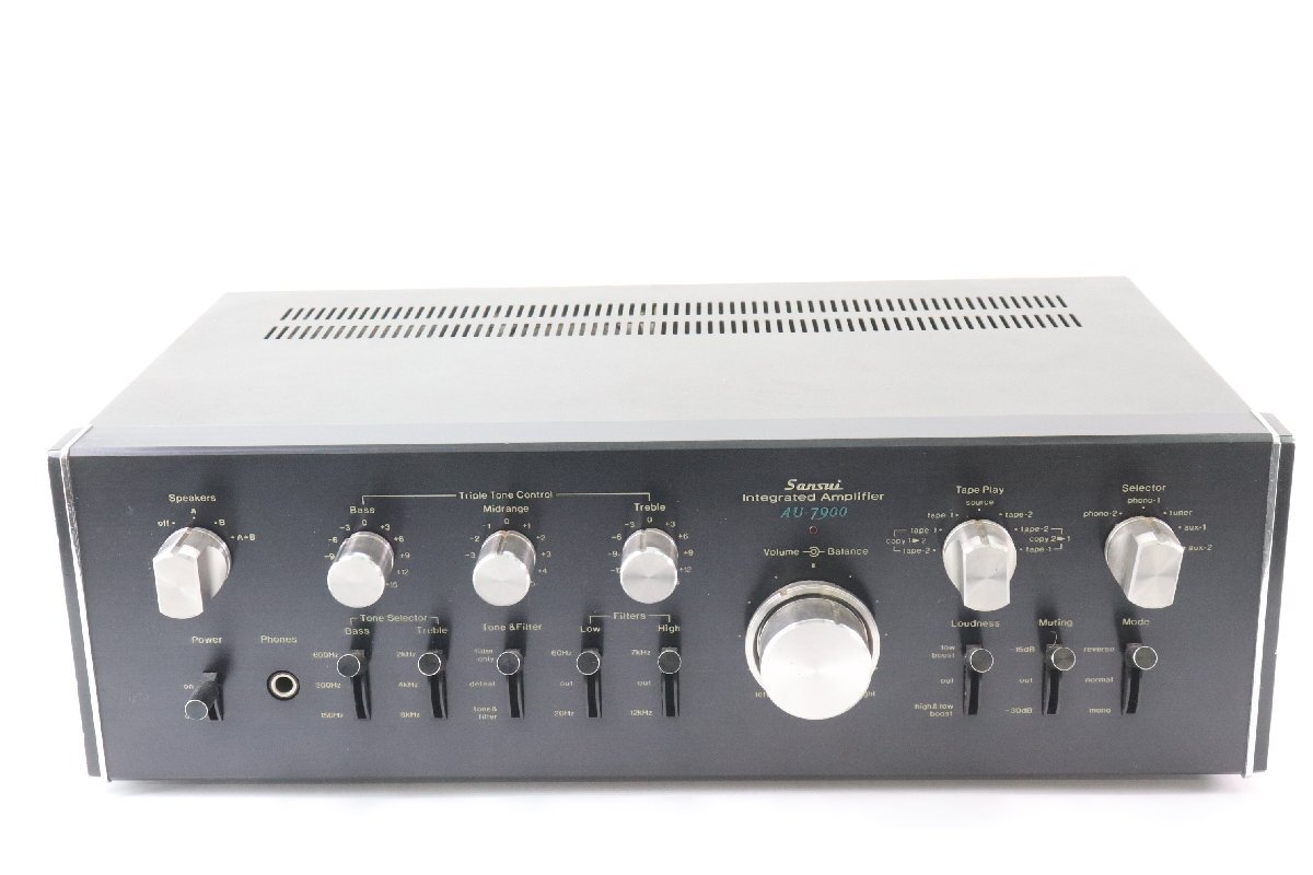 SANSUI 山水 AU-7900 Integrated Amplifier 現状品 ジャンク扱い プリメインアンプ 黒 ブラック 通電未確認 音響 機器 5009-KS_画像1