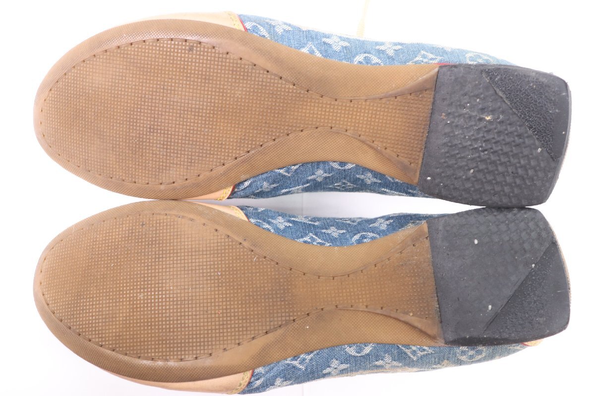 LOUIS VUITTON ルイヴィトン サイズ 37 1/2 24.5cm モノグラム マルチカラー シューズ 靴 ベージュ ブルー 青 レディース 4758-RKの画像3