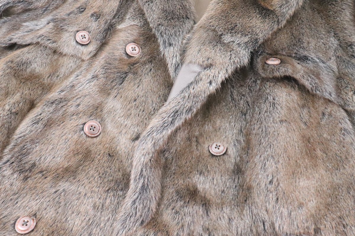 EMBA Enba MEN\'S мужской мех меховое пальто внешний двойной кнопка размер M оттенок коричневого мужчина 4720-NA