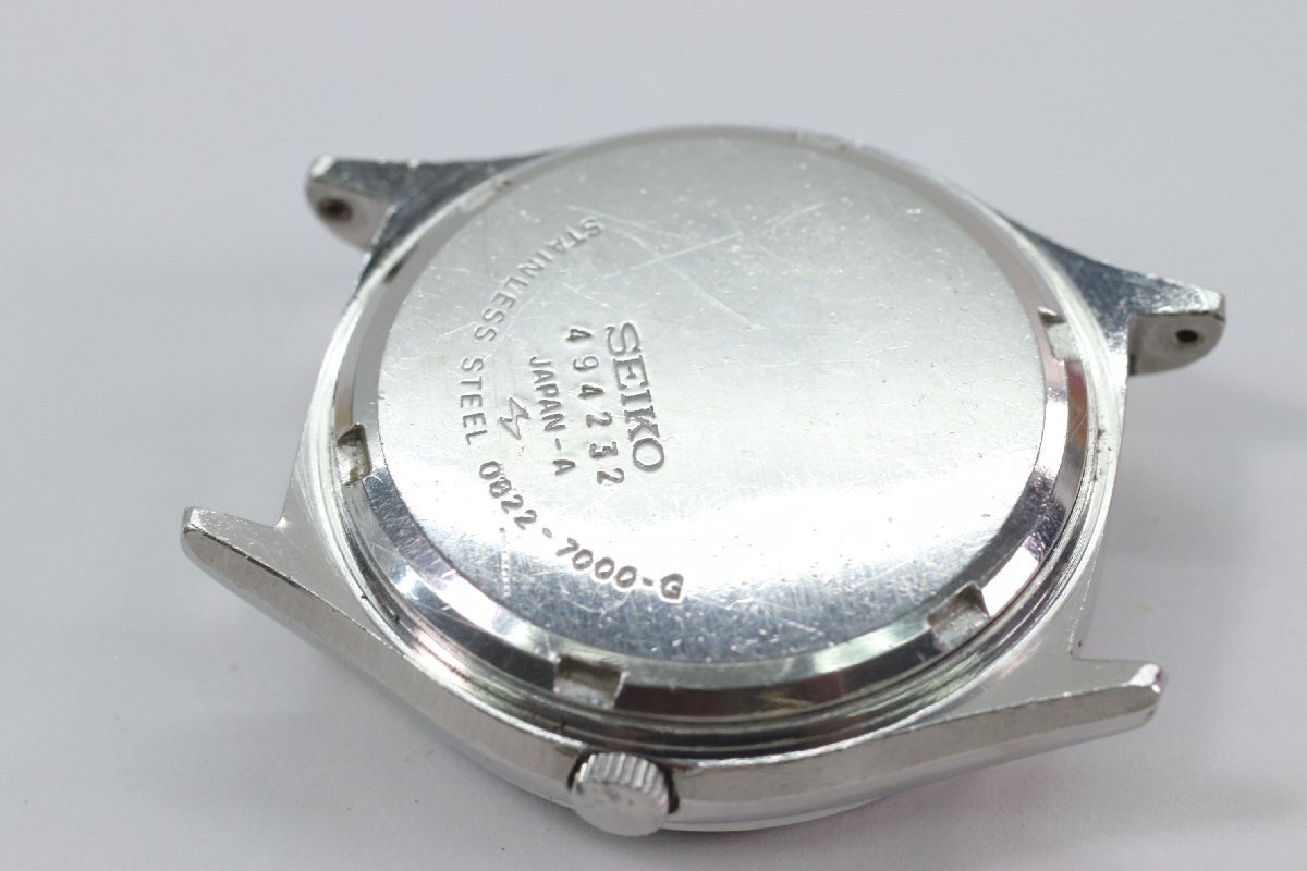 SEIKO セイコー GUARTZ QT 0822-7000-G クォーツ デイト メンズ 腕時計 青文字盤 フェイスのみ 4996-Nの画像8