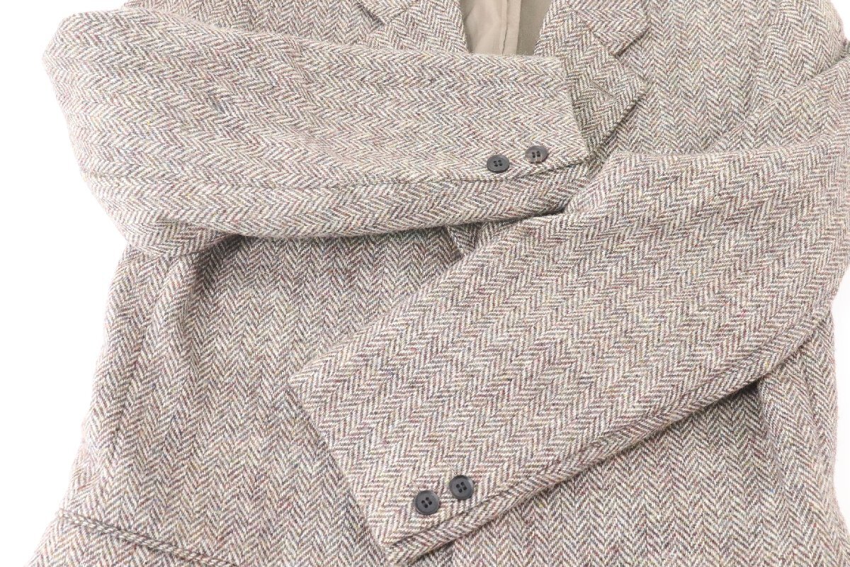 VAN × Harris Tweed ハリスツイード テーラード ジャケット ベージュ 系 サイズM 毛100％ ナイロン50％ キュプラ50％ メンズ 4920-NA_画像5