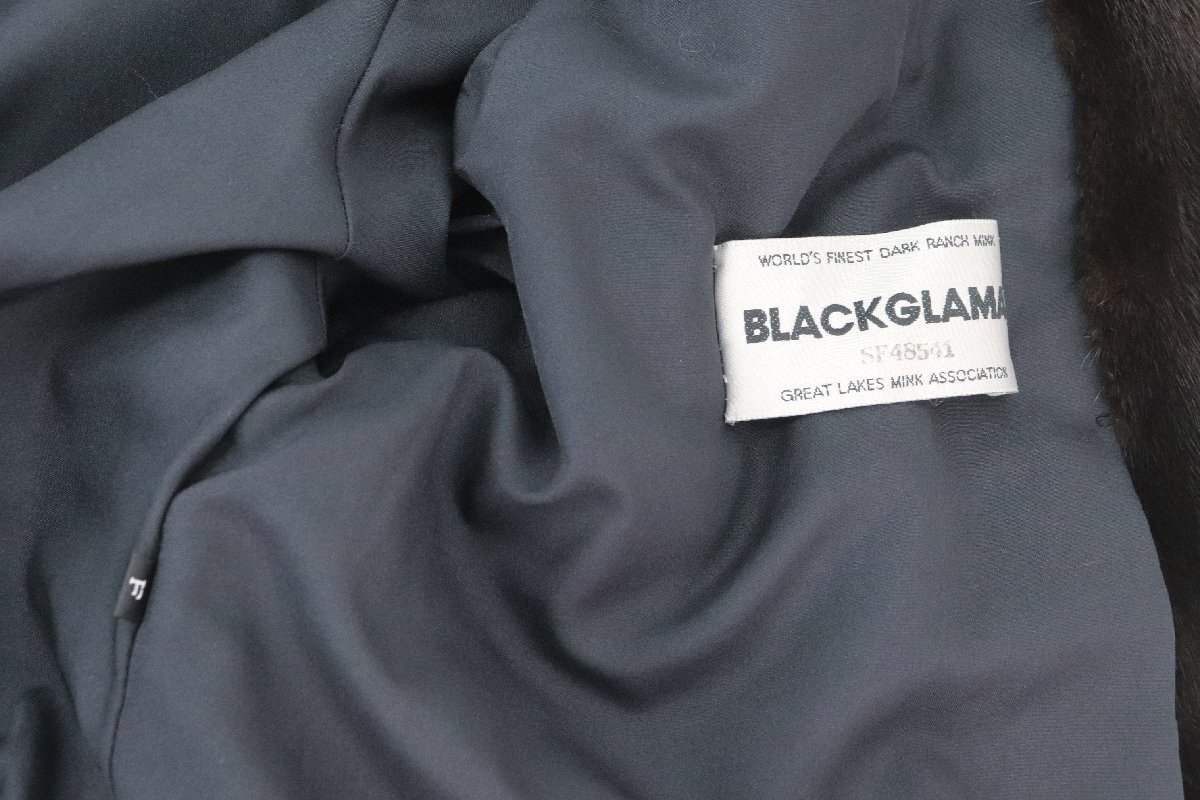 BLACKGLAMA ブラックグラマ 毛皮 ファー コート GREAT LAKES MINK ASSOCIATION サイズF ダークブラウン レディース 4832-HA_画像4