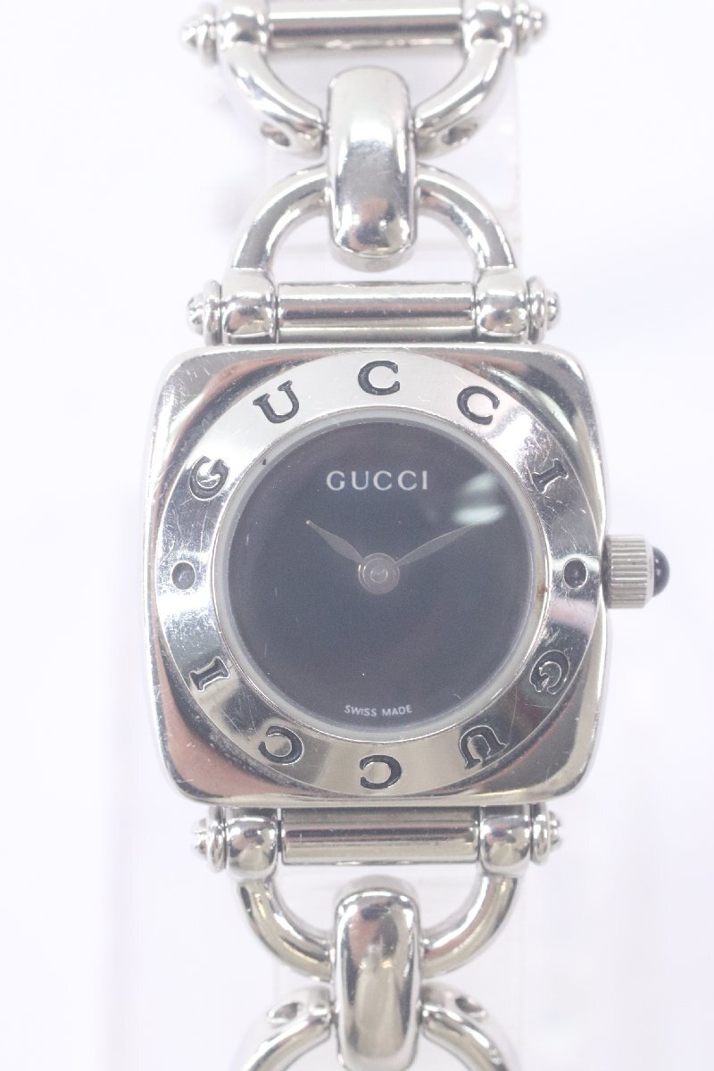 GUCCI グッチ ホースビット 6400L クォーツ レディース 腕時計 黒文字盤 3731-N_画像1