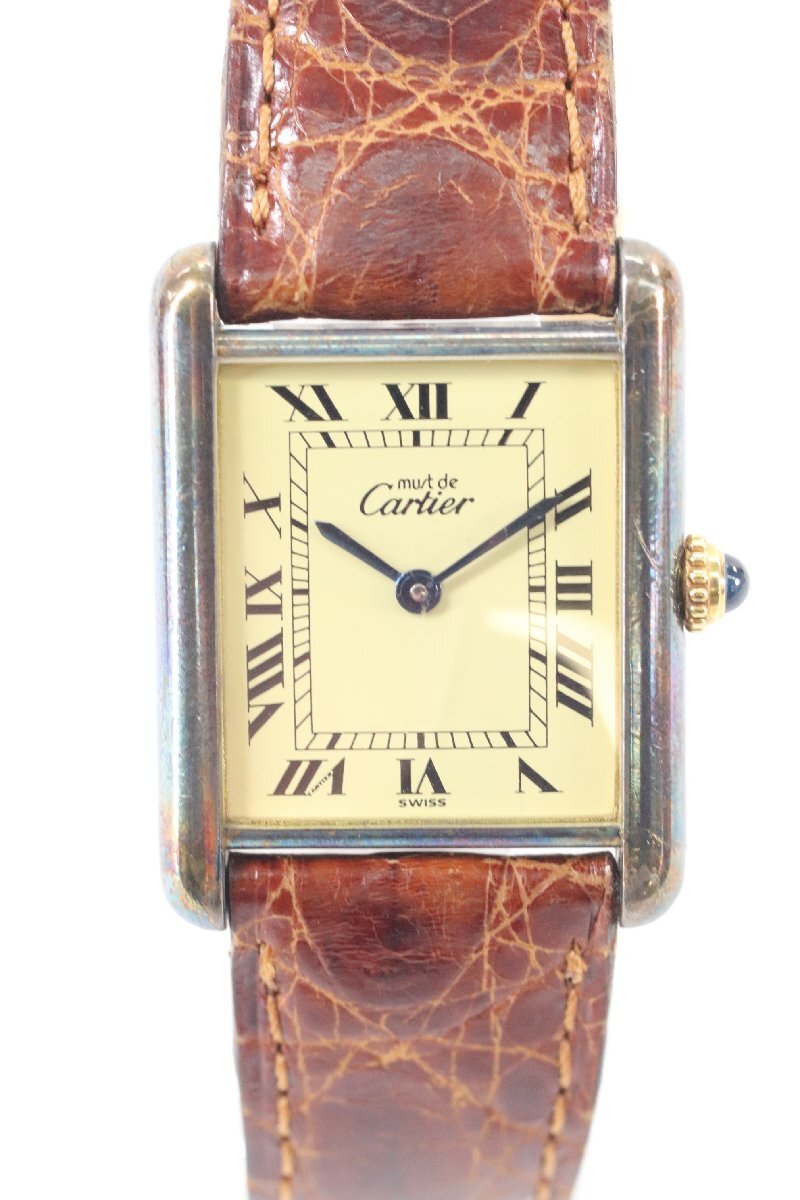 Cartier カルティエ マストタンク SV925 総重量23.6g ローマン クォーツ 腕時計 4453-HA_画像2