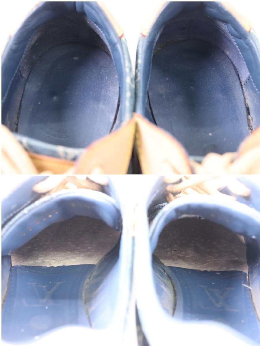 LOUIS VUITTON ルイヴィトン サイズ 37 1/2 24.5cm モノグラム マルチカラー シューズ 靴 ベージュ ブルー 青 レディース 4758-RKの画像8