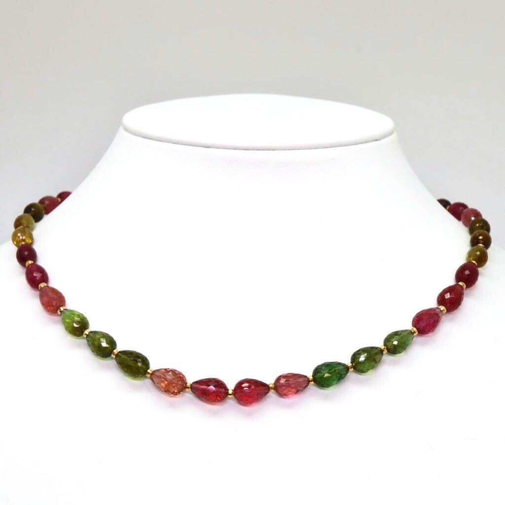 良品!!＊Ambrose(アンブローズ)K18マルチカラートルマリンネックレス＊a 約25.6g 約42.0cm tourmaline necklace jewelry EB5/ED0の画像2