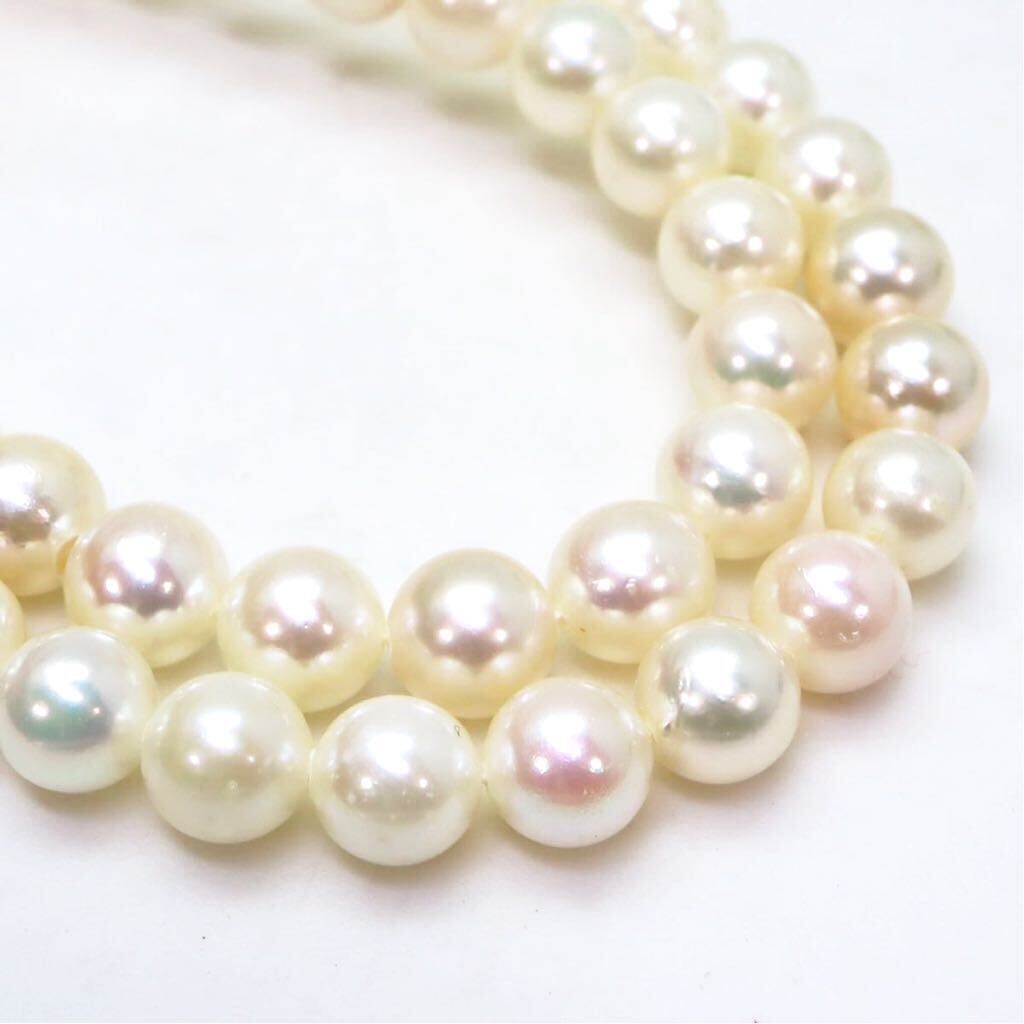 大珠入り!!＊アコヤ本真珠アクセサリーパーツ＊a 約35.2g 約7.5~8.0mm 約40.0cm あこや pearl necklace accessory jewelry parts DE0/EA0の画像1