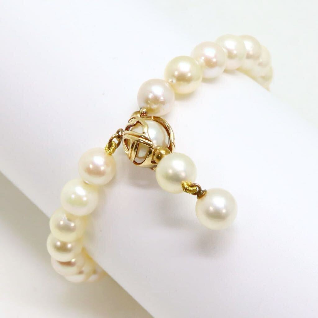 ＊K18アコヤ本真珠ブレスレット＊a 約12.5g 約6.5~7.0mm パール pearl bracelet jewelry DH2/DH2の画像1