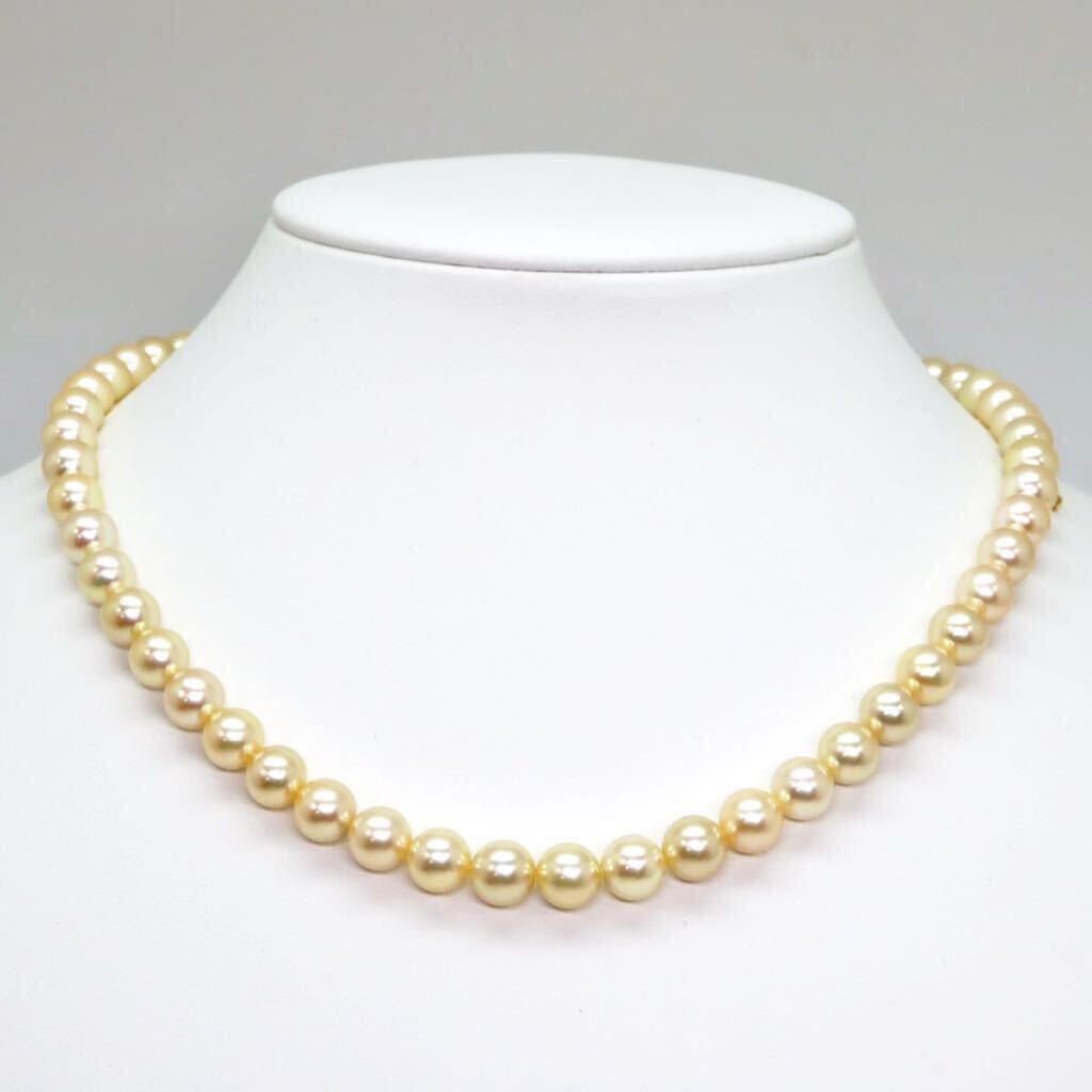 高品質!!＊MIKIMOTO(ミキモト)K18アコヤ本真珠ネックレス＊a 37.1g 7.5~8.0mm珠 パール pearl necklace jewelry FA3/FA5_画像2