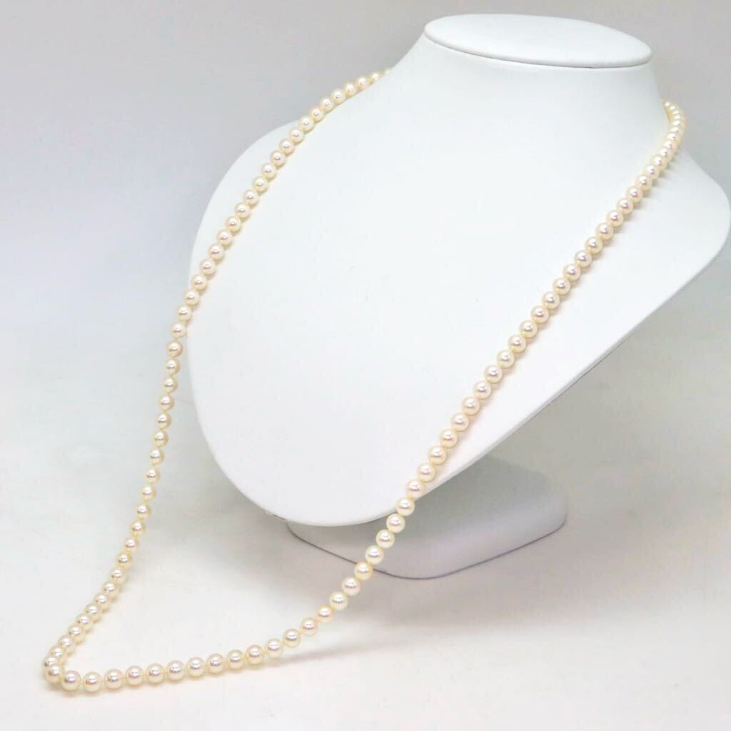 美品!!＊MIKIMOTO(ミキモト)アコヤ本真珠ロングネックレス＊a 41.7g 79.0cm 6.0~6.5mm珠 pearl パール jewelry necklace silver DB5/DG5の画像2