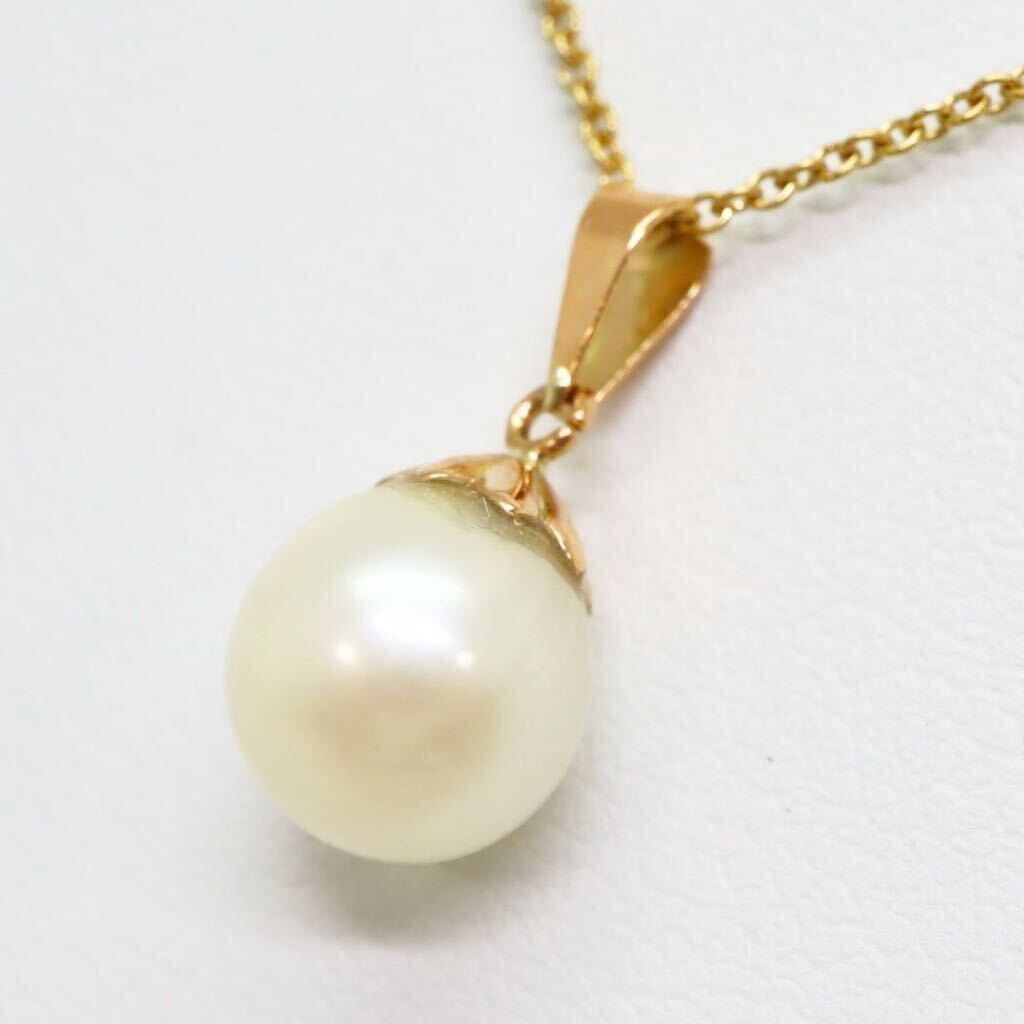 ＊K18アコヤ本真珠ペンダント＊a 約2.9g 約41.0cm 8.0mm珠 パール pearl necklace pendant jewelry EA5/E_画像2
