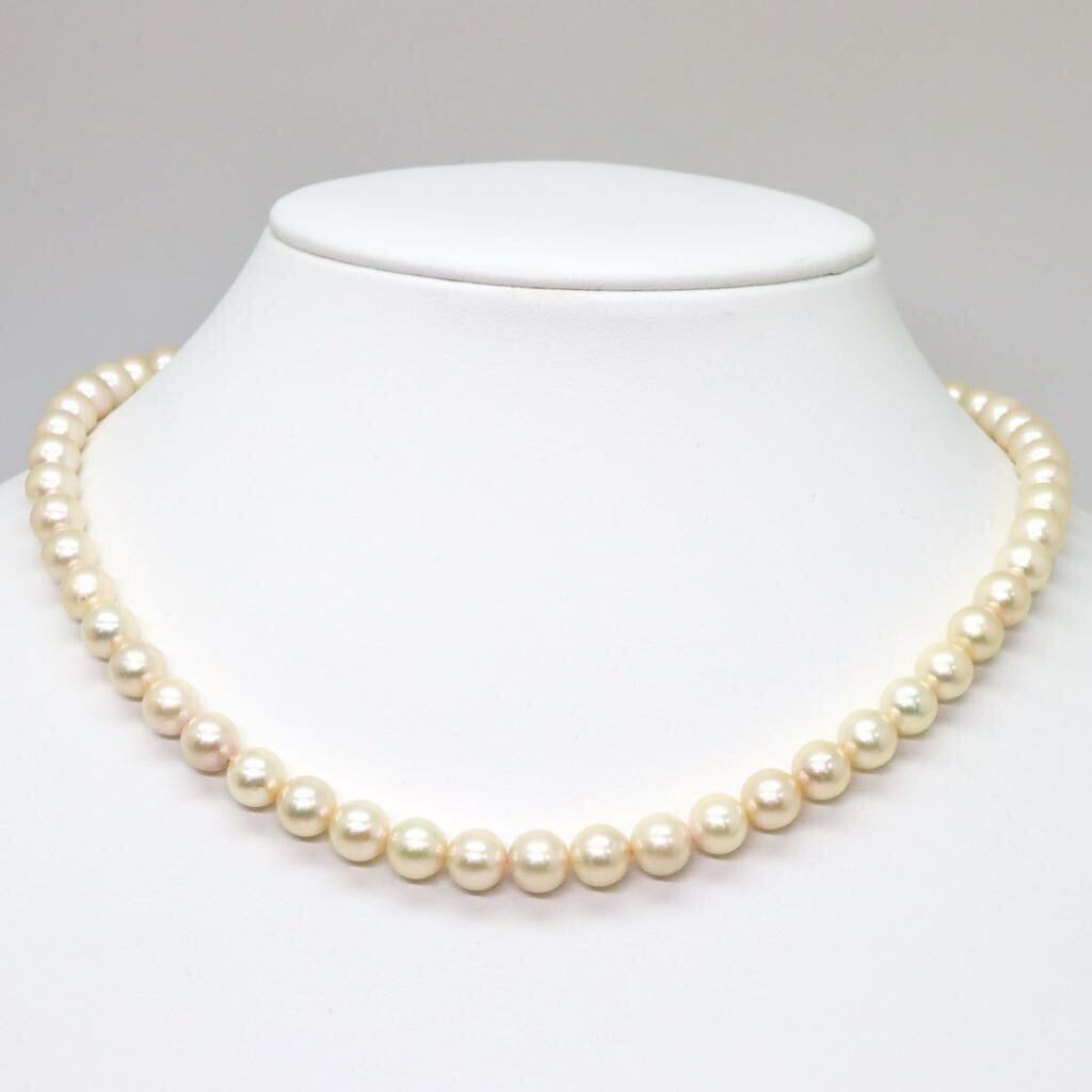 ＊アコヤ本真珠ネックレス＊a 約31.2g 約42.5cm 約7.0~7.5mm あこや パール pearl necklace jewelry silver DI4/EB7_画像2