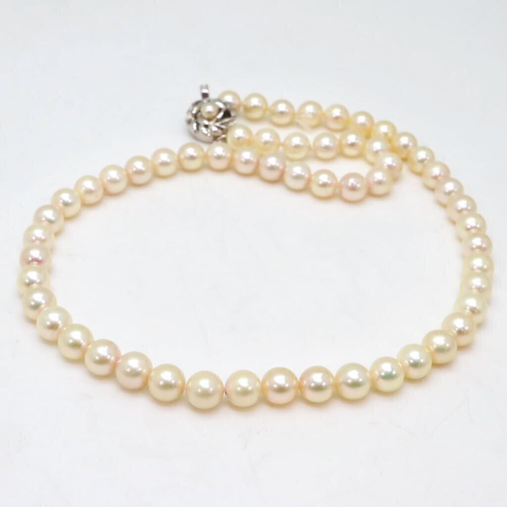 ＊アコヤ本真珠ネックレス＊a 約31.2g 約42.5cm 約7.0~7.5mm あこや パール pearl necklace jewelry silver DI4/EB7_画像4