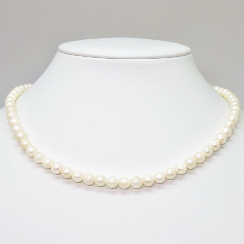 ＊アコヤ本真珠ネックレス＊a 約23.7g 約42.5cm 約6.0~6.5mm あこや パール pearl necklace jewelry silver DC0/DC0_画像2