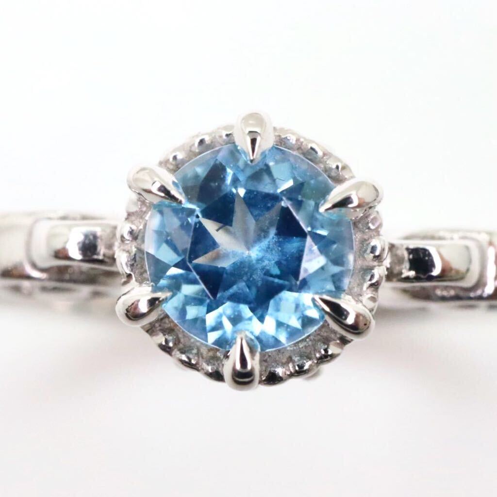 良品!!ソーティング付き!!＊K.uno(ケイウノ)Disney K18WG天然ブルートパーズリング＊a 3.8g blue topaz jewelry ring シンデレラ EB4/EB4の画像4