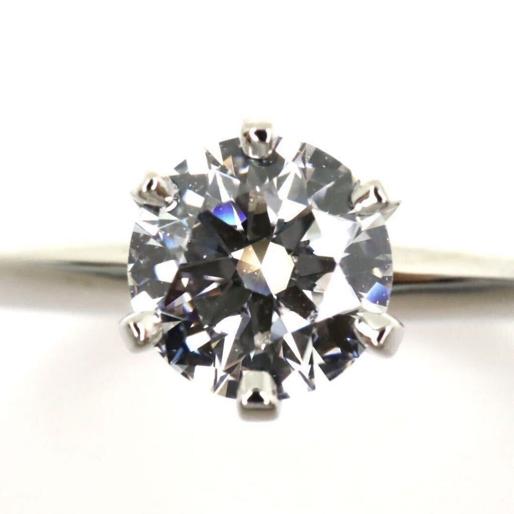 高品質!!箱・証明書付き!!＊TIFFANY&Co.(ティファニー）Pt950 天然ダイヤモンドリング＊a 4.2g 14号 0.44ct diamond jewelry ring EH8/FA2の画像5