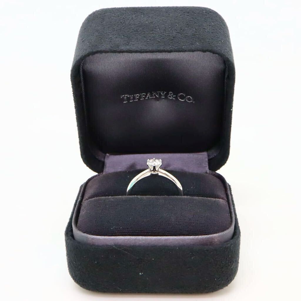高品質!!箱・証明書付き!!＊TIFFANY&Co.(ティファニー）Pt950 天然ダイヤモンドリング＊a 4.2g 14号 0.44ct diamond jewelry ring EH8/FA2の画像10