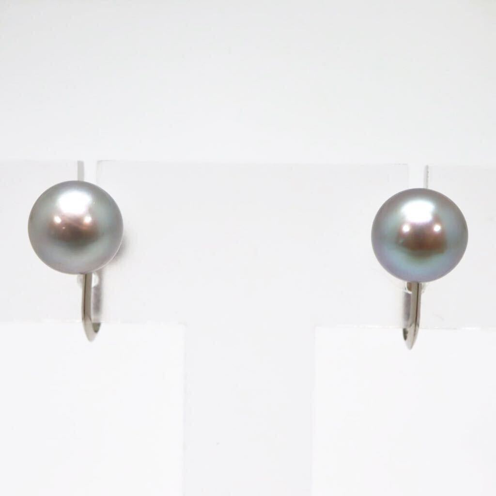 大珠!!＊JEWELRY MAKI(ジュエリーマキ)Pt850アコヤ本真珠イヤリング＊a 3.3g pearl earring accessory jewelry DF7/DF7_画像2