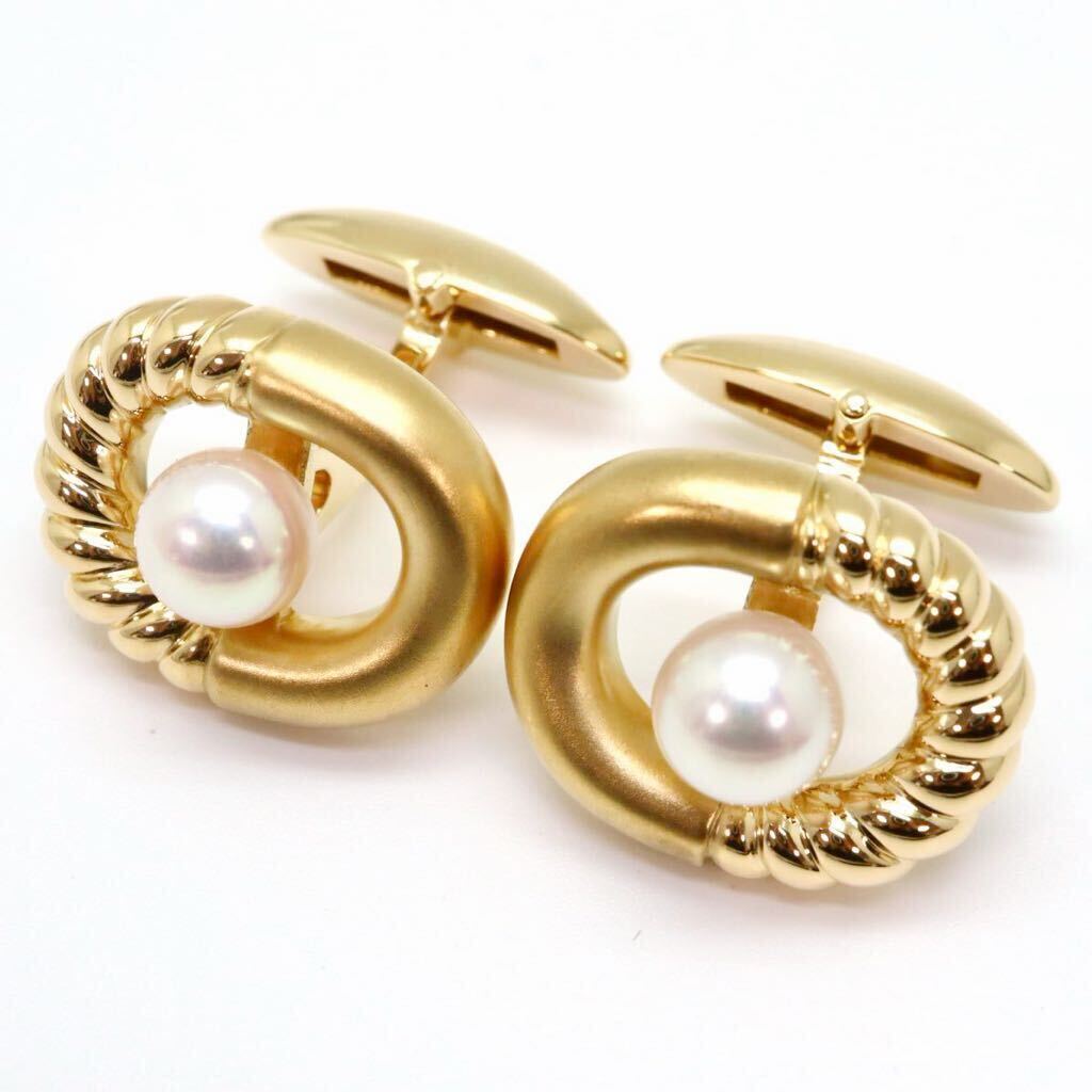 良品!!＊POLA jewelry(ポーラジュエリー)K18(750) アコヤ本真珠カフスボタン＊a 約14.9 g あこや パール pearl cuffs jewelry FA2/FA2