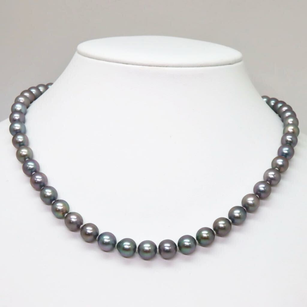 ＊アコヤ本真珠ネックレス＊a 約37.8g 約44.0cm 約7.5~8.0mm 大珠 あこや パール pearl necklace jewelry silver DE0/DE0の画像2