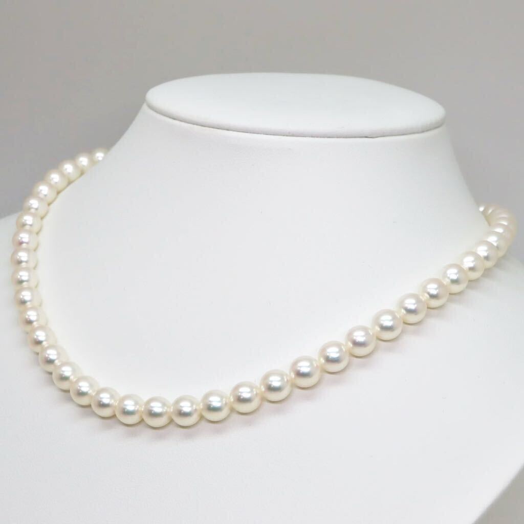 美品!!高品質!!ソーティング付き!!＊MIKIMOTO(ミキモト)K18WGアコヤ本真珠ネックレス＊a 32.8g 7.0~7.5mm pearl jewelry necklace EB0/ED0の画像3