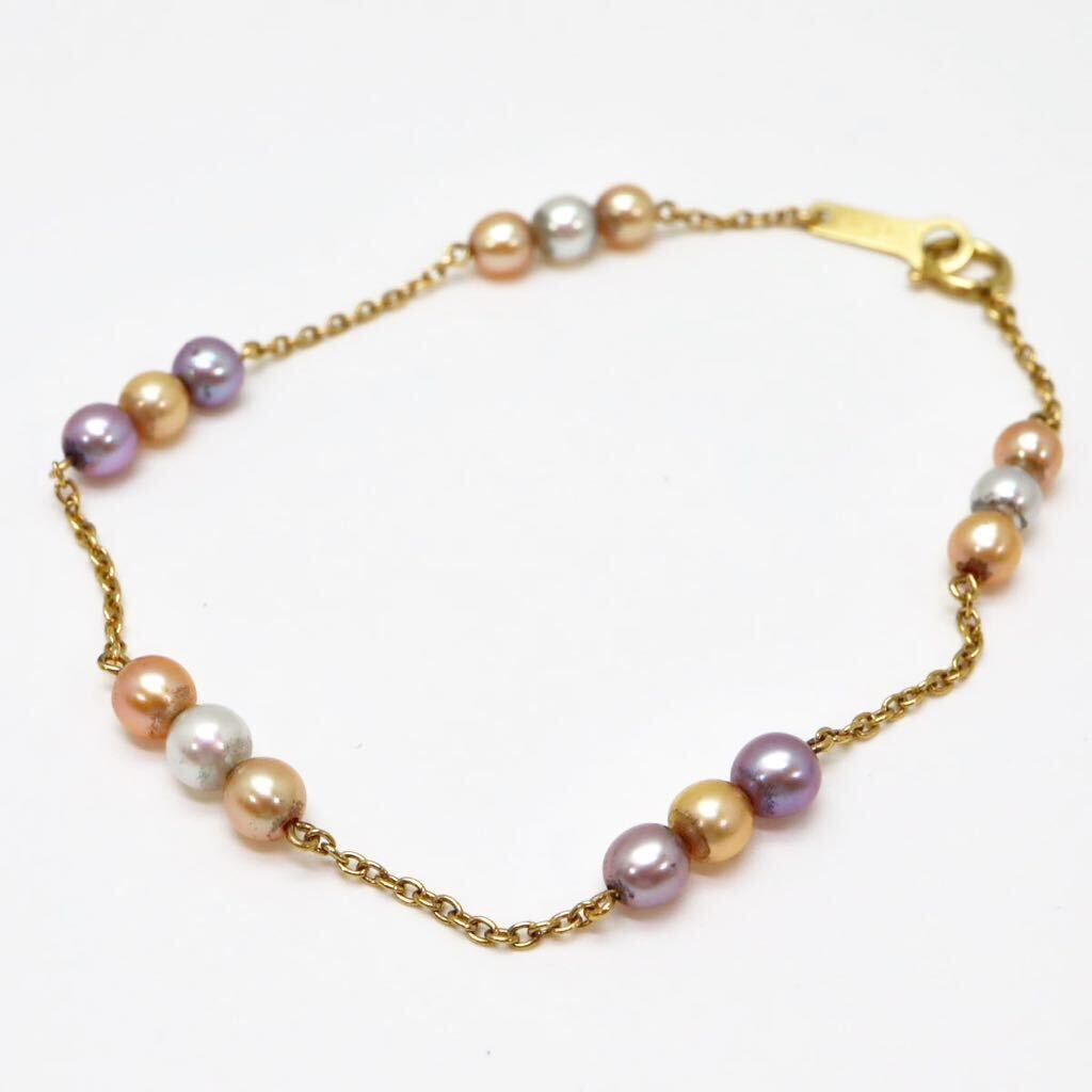＊TASAKI(田崎真珠)K18本真珠ブレスレット＊b 約2.6g 約18.0cm パール pearl bracelet jewelry EA2/EA4