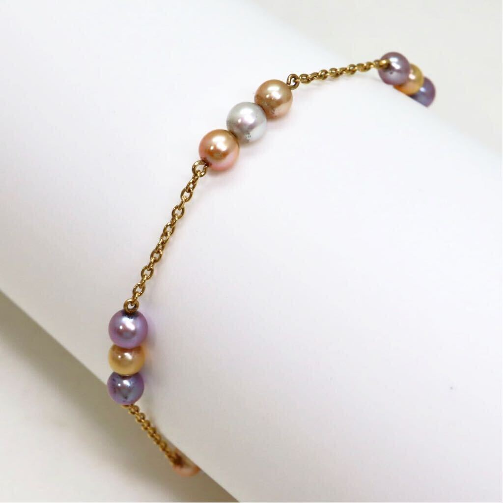 ＊TASAKI(田崎真珠)K18本真珠ブレスレット＊b 約2.6g 約18.0cm パール pearl bracelet jewelry EA2/EA4