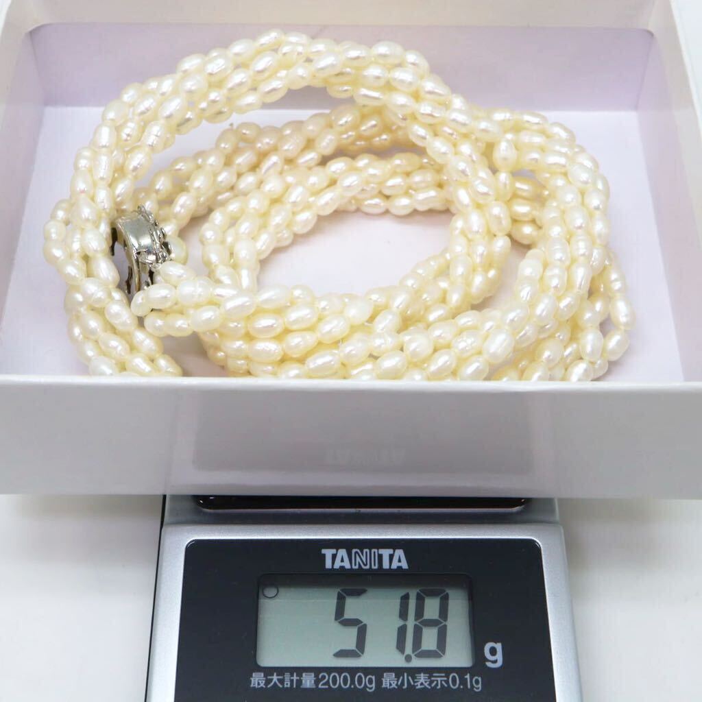 ＊本真珠5連ネックレス＊b 約51.8g 約55.0cm パール pearl necklace jewelry CE0/CE0