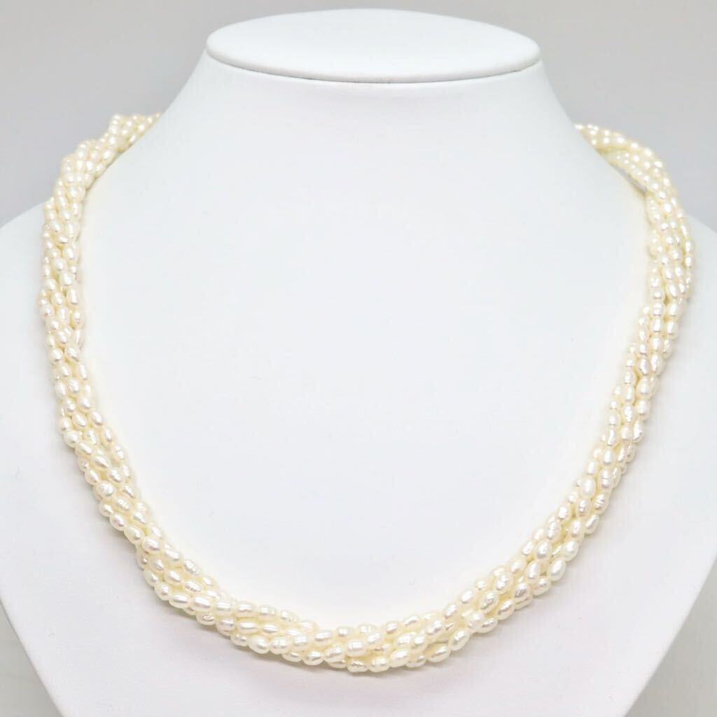 ＊本真珠5連ネックレス＊b 約51.8g 約55.0cm パール pearl necklace jewelry CE0/CE0