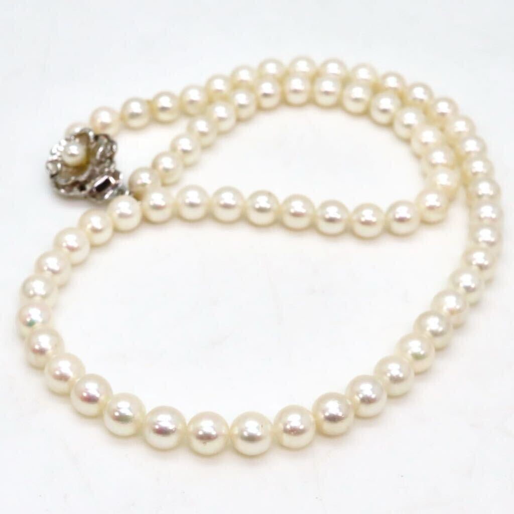 ＊アコヤ本真珠ネックレス＊b 約25.9g 約43.5cm 約6.0~6.5mm あこや パール pearl necklace jewelry silver DB0/DB0_画像4