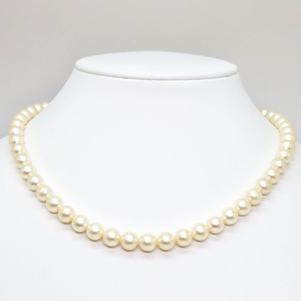 良品!!＊アコヤ本真珠ネックレス＊b 約37.1g 約43.5cm 約7.5~8.0mm 大珠 あこや パール pearl necklace jewelry silver DE0/DE0_画像2