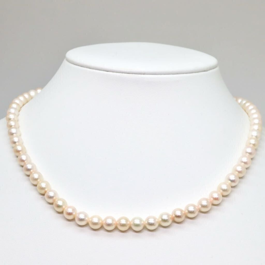 テリ良し!!＊アコヤ本真珠ネックレス＊b 約25.9g 約42.5cm 約6.0~6.5mm あこや パール pearl necklace jewelry silver DE0/DH0_画像2