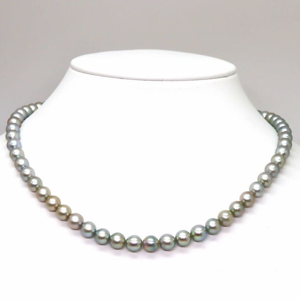＊アコヤ本真珠ネックレス＊b 約29.9g 約43.0cm 約6.5~7.0mm あこや パール pearl necklace jewelry silver DE0/DE0