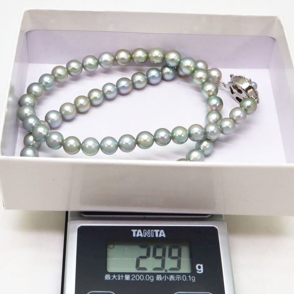 ＊アコヤ本真珠ネックレス＊b 約29.9g 約43.0cm 約6.5~7.0mm あこや パール pearl necklace jewelry silver DE0/DE0_画像7