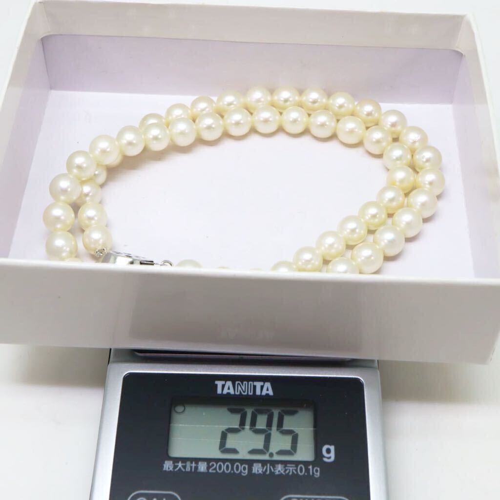 ＊アコヤ本真珠ネックレス＊b 約29.5g 約43.0cm 約6.5~7.0mm あこや パール pearl necklace jewelry silver DF5/DH0