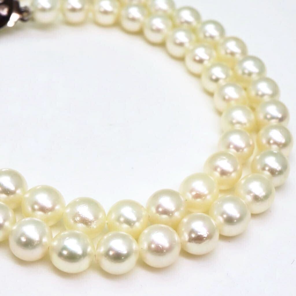 ＊アコヤ本真珠ネックレス＊b 約29.5g 約43.0cm 約6.5~7.0mm あこや パール pearl necklace jewelry silver DF5/DH0