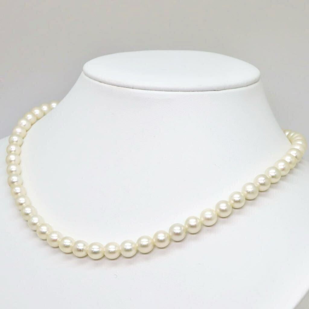 ＊アコヤ本真珠ネックレス＊b 約29.5g 約43.0cm 約6.5~7.0mm あこや パール pearl necklace jewelry silver DF5/DH0_画像3