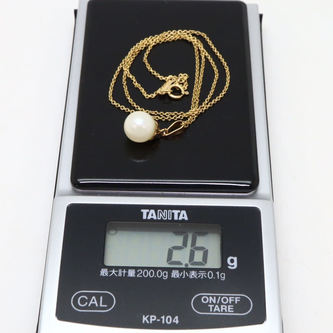 ＊K18アコヤ本真珠ペンダント＊a 約2.9g 約41.0cm 8.0mm珠 パール pearl necklace pendant jewelry EA5/E_画像7