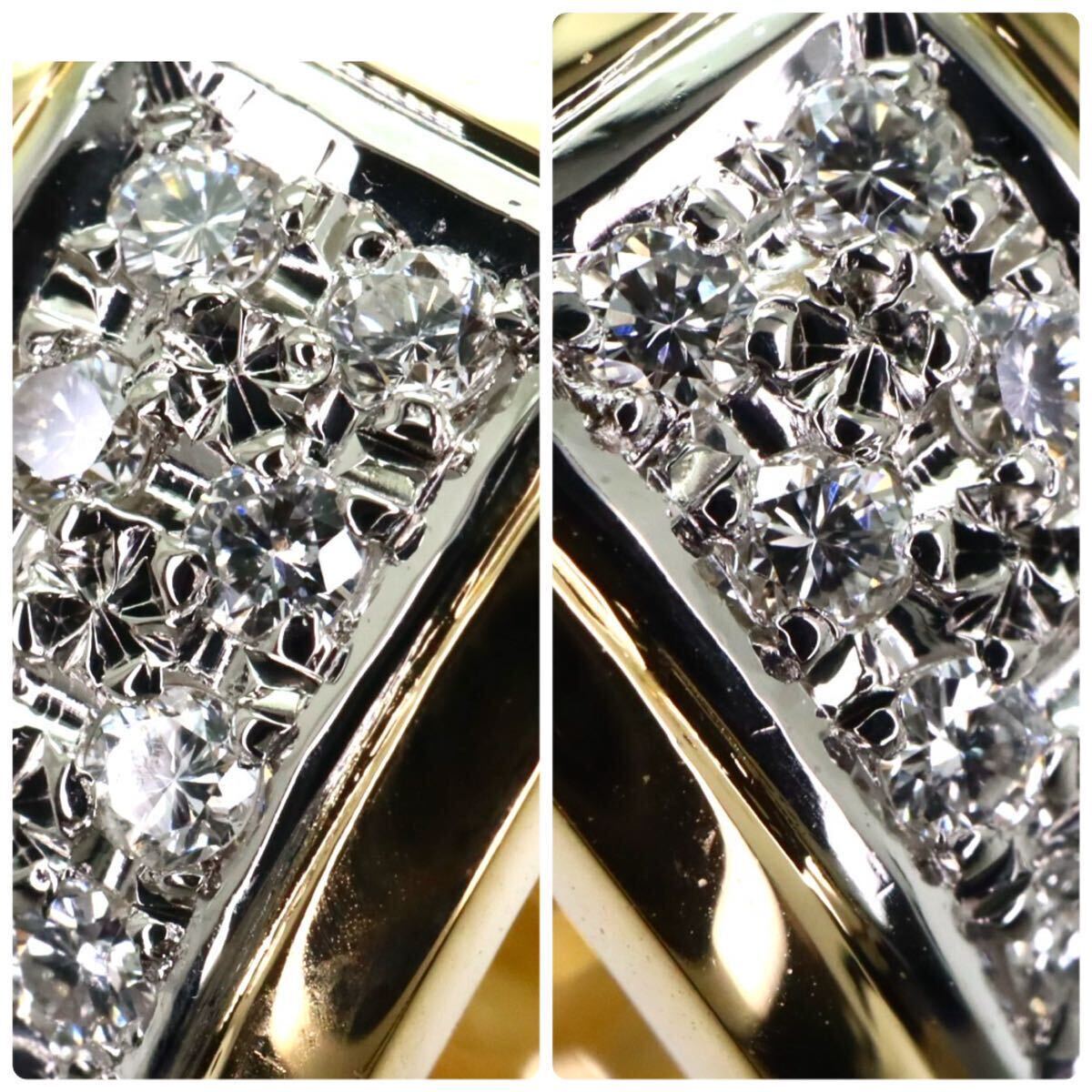 美品!!＊TASAKI(田崎真珠)K18/Pt900天然ダイヤモンドリング＊a 8.0g 0.47/0.16ct 12.5号 diamond ring 指輪 jewelryジュエリー EI8/EI8の画像5
