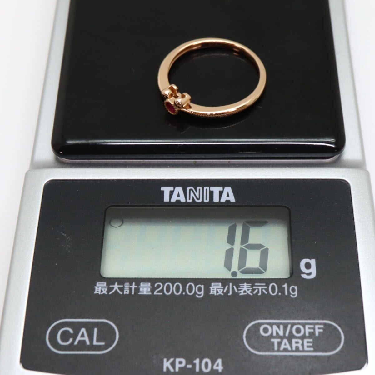 ソーティング付き!!＊Disney(ディズニー)K18天然ルビーリング＊a 約1.6g 約9.0号 約0.03ct ruby jewelry ring 指輪 EA5/EA5の画像8