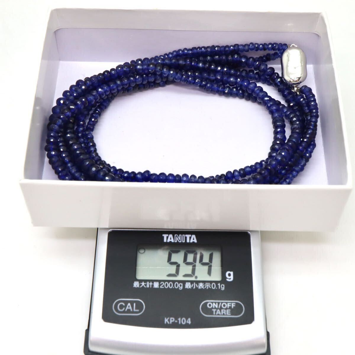 良品!!＊天然サファイア2連ロングネックレス＊b 約59.4g 約72.0cm sapphire long necklace jewelry EA6/EB6の画像6