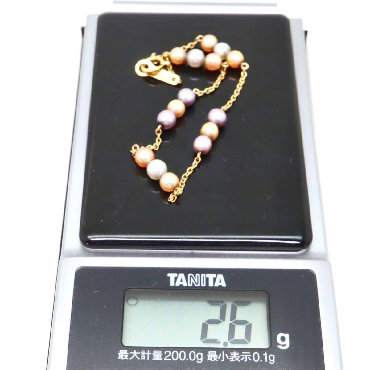 ＊TASAKI(田崎真珠)K18本真珠ブレスレット＊b 約2.6g 約18.0cm パール pearl bracelet jewelry EA2/EA4