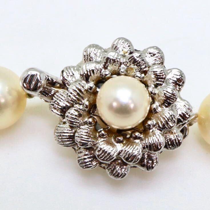 良品!!＊アコヤ本真珠ネックレス＊b 約37.1g 約43.5cm 約7.5~8.0mm 大珠 あこや パール pearl necklace jewelry silver DE0/DE0_画像6